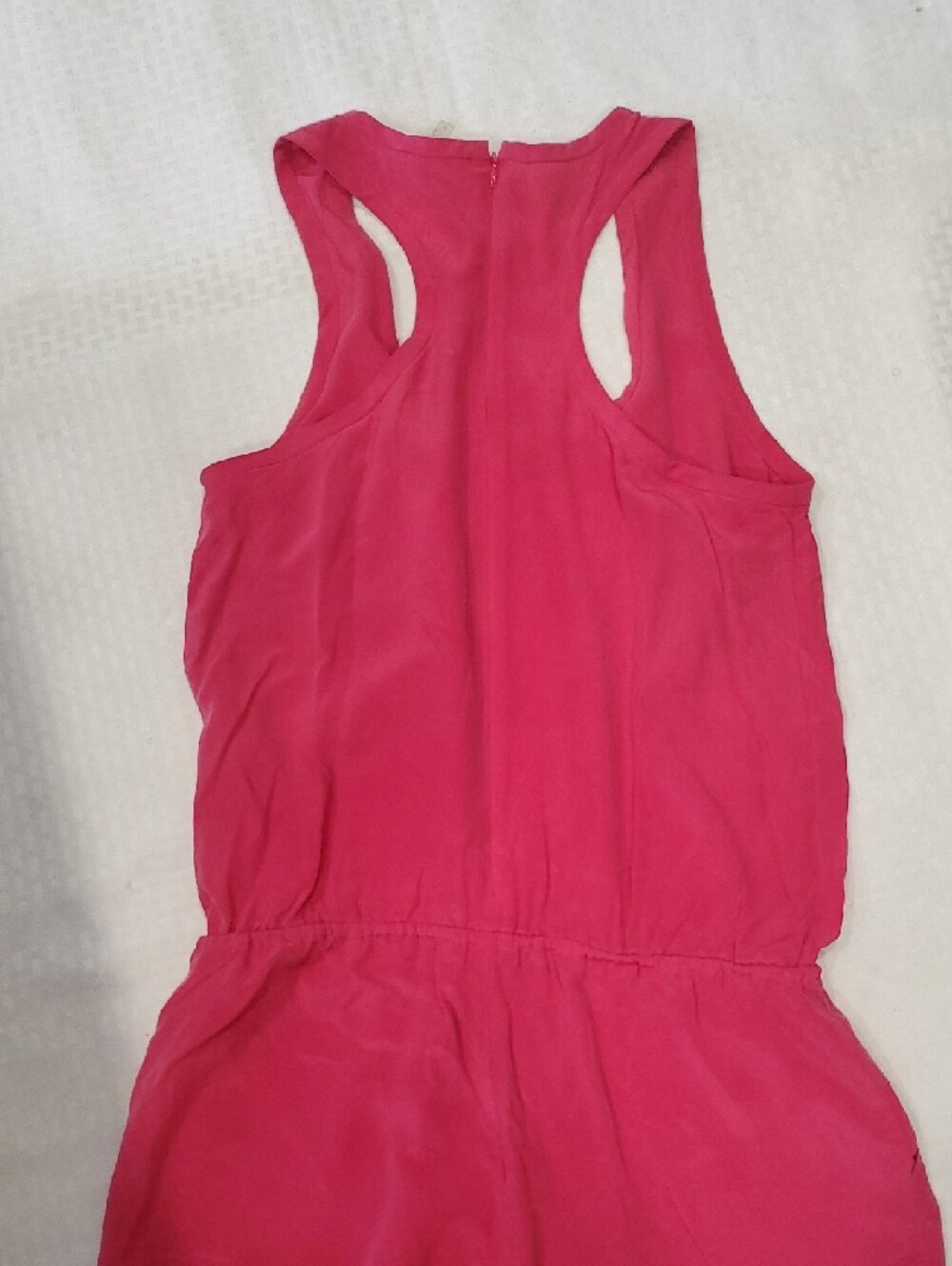 Joie 100% Silk Sleeveless Hot Pink Drawstring Romper - Picture 11 of 14
